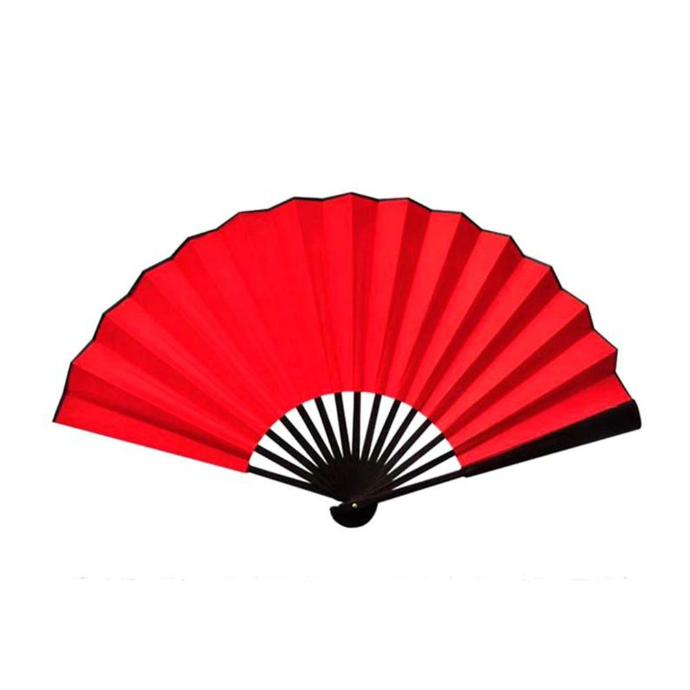 Brand White Blank Spun Folding Fan Chinese Art Paper Red Black Fan DIY Painting Drawing Fans Early Education Drawing Fans: Red / 10 inches