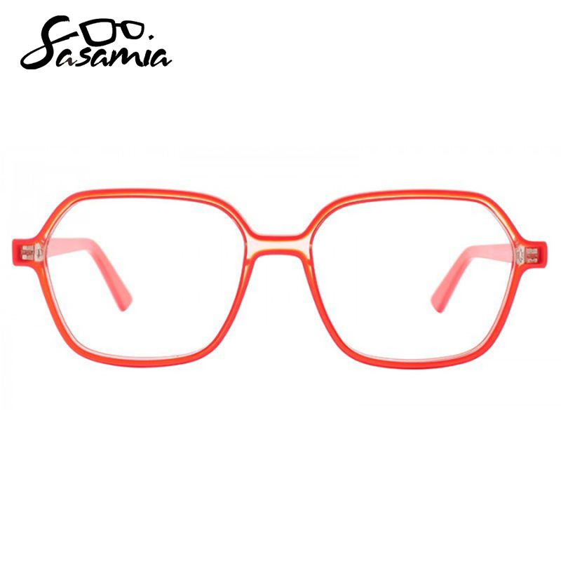 SASAMIA Square Glasses Frames for Female Optical Glasses Frames Spectacles Frames for Woman Eyewear glass green: WD4165C2
