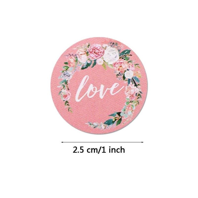 500 Uds pegatinas florales de agradecimiento de amor Paquete de sellos para álbum de recortes de de boda etiqueta R7RC