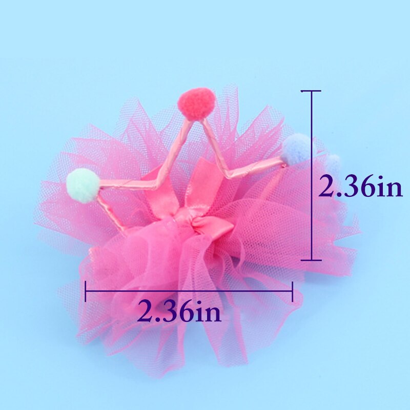 Pinza para el pelo con pompón para mascota, accesorio con lazo, corona para el pelo de perro, accesorios para el cuidado del cabello, 1 pieza