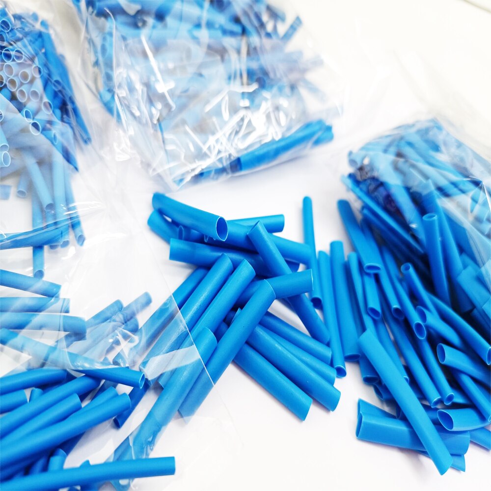 600 Stks/zak Polyolefine Krimpen Diverse Krimpkous Draad Kabel Geïsoleerde Sleeving Tubing Set 2Mm/2.5Mm/3Mm Blauw