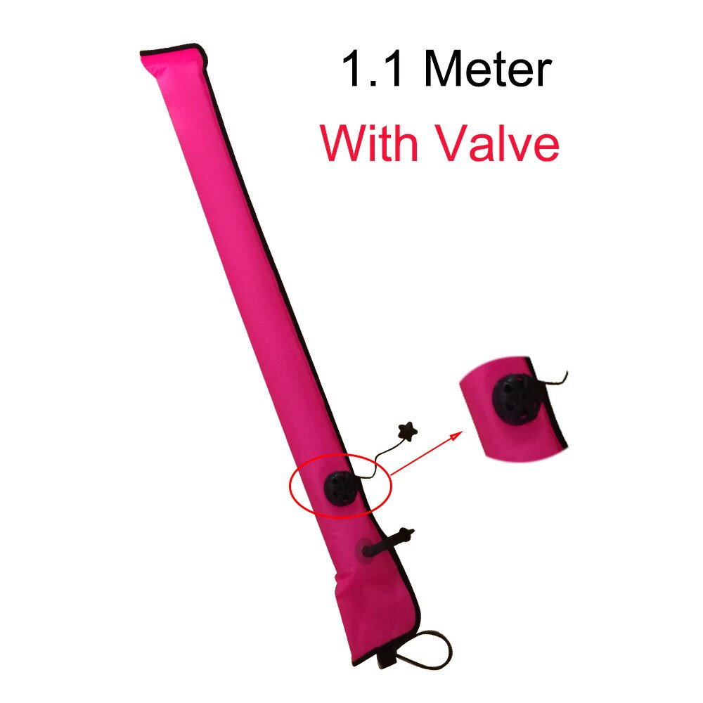 1.1M-1.8M Closed-End Scuba Diving Surface Marker Buoy SMB Drift Diving Ascending Signal Tube Safety Sausage for Wreck Snorkeling: 1.1M Pink with Valve