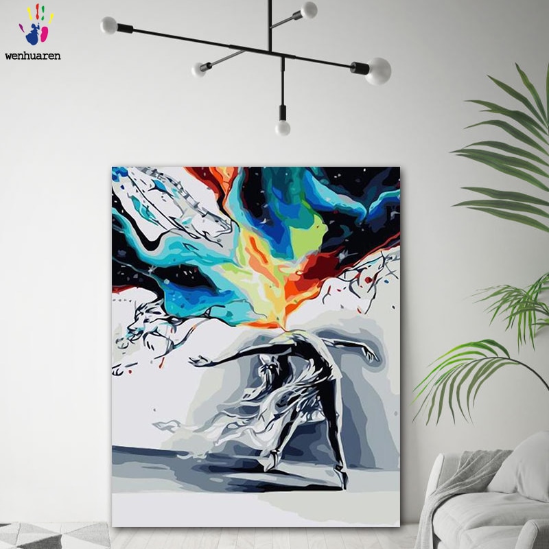 DIY colorings pictures by numbers with colors Dancing girl picture drawing painting by numbers framed Home