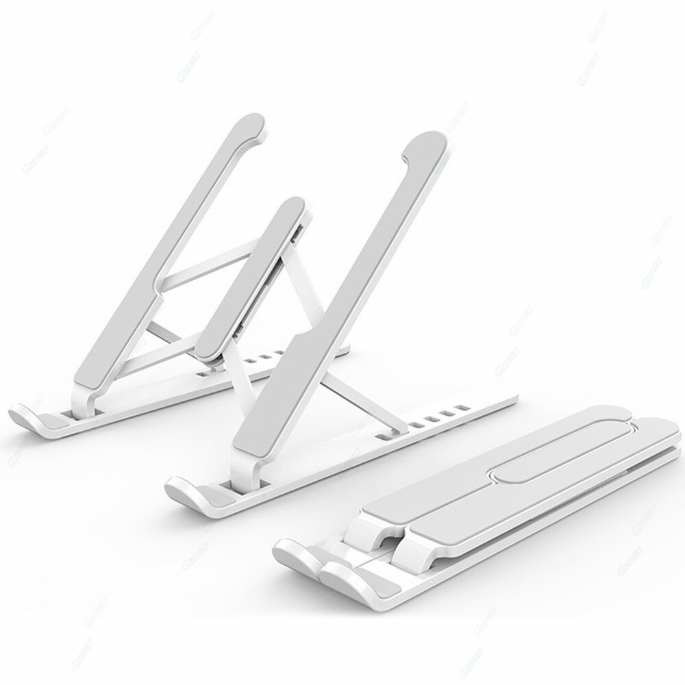 Portable Laptop Holder Vertical Computer Tablet Stand Adjustable Foldable Desk Notebook Stand For MacBook Air Pro iPad Bracket: White Laptop Stand