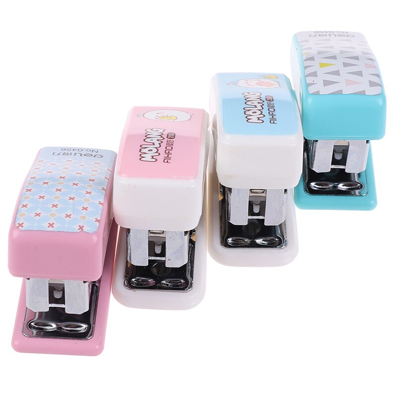 1 Pcs Cartoon Mini Stapler Set Office School Supplies Staionery Paper Clip Binding Binder Book Sewer