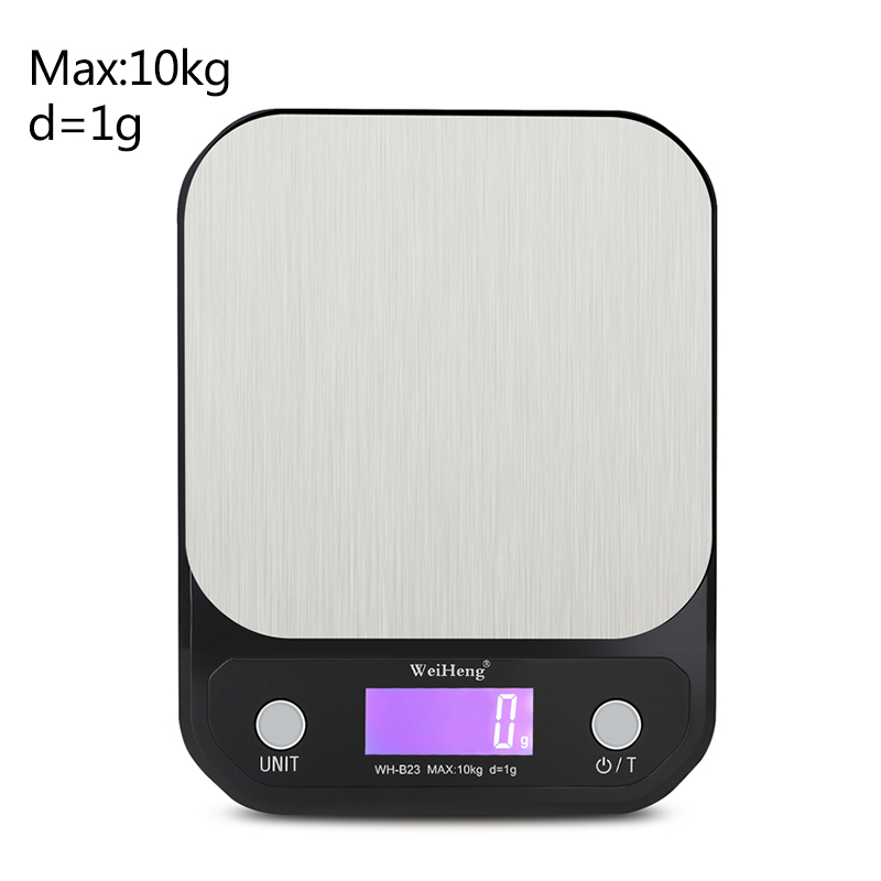 10kg/3kg/5kg Portable Digital Scale High Precision 0.1g LED Electronic Scales Postal Food Balance Measuring Weight Kitchen Scale: 10kg-1g black