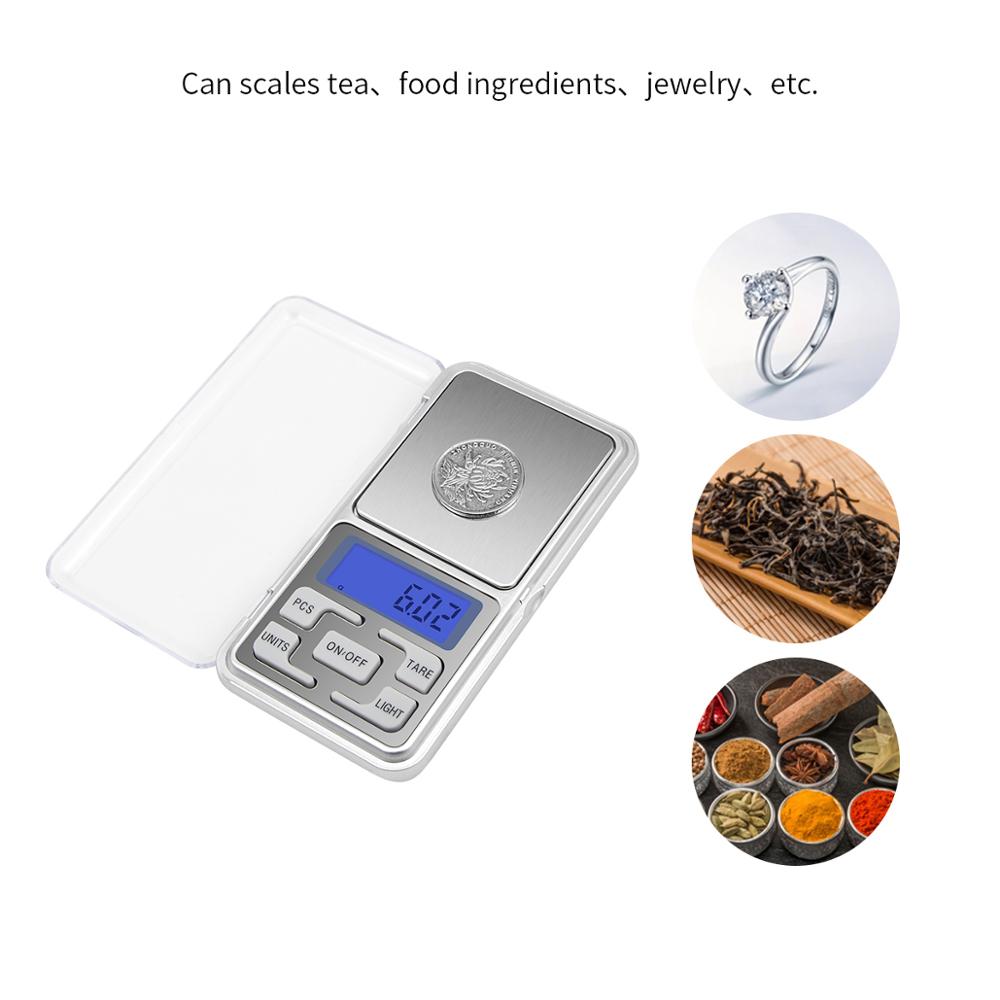 100/200/300/500g 0,01/0,1g herramienta Digital de medición de peso de joyería de alimentos mini balanzas de bolsillo de libro de balance electrónico