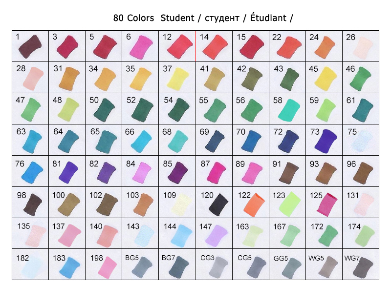 Touchfive Markers 12/24/30/40/60 80/168 Colors For Draw/Sketching/Alcohol/Dual Tip/Marker Sketchbook Artist Supples: 80 Colors Student