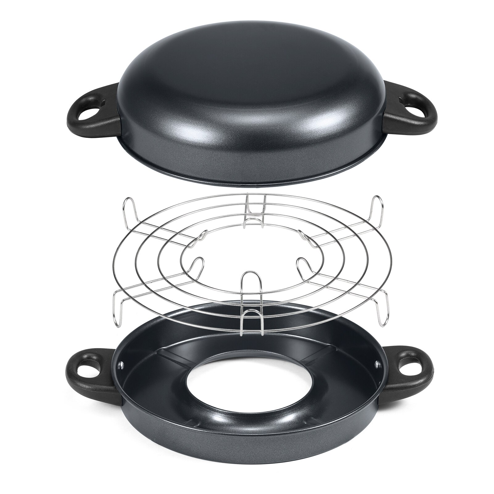 Dual Purpose Barbecue Grill Pan Frypan BBQ Grills Round Pan for Camping Hiking Backpacking Barbecue Tool