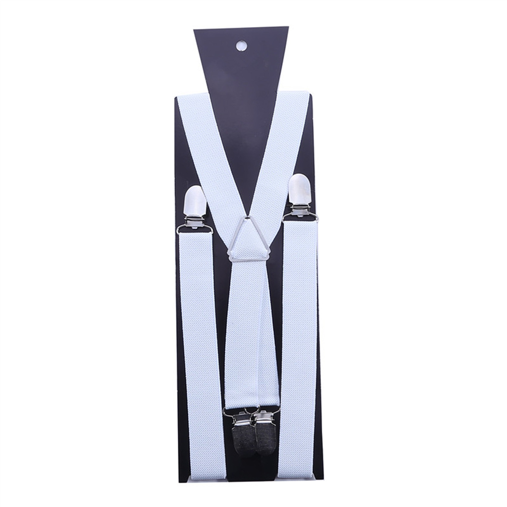 Tirantes elásticos ajustables con espalda en X ancha para hombre, 1 unidad, con Clips metálicos resistentes, a la: Blanco