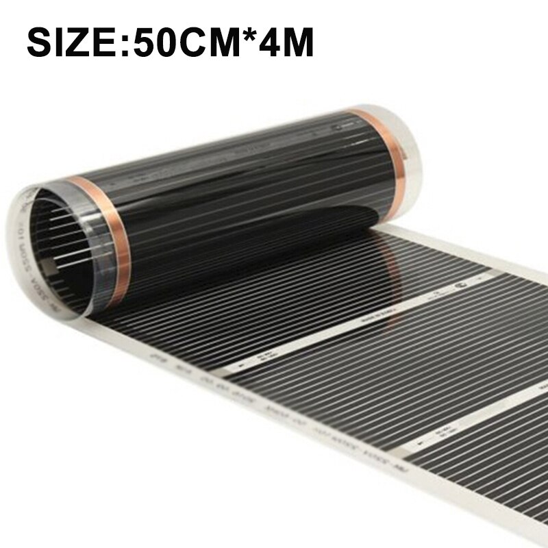 50cm*4m 50cm*2m opvarmningsmåtte til infrarød folie til opvarmning af folie 220v 220w gulvvarmesystemer og dele: 50 cm x 4m