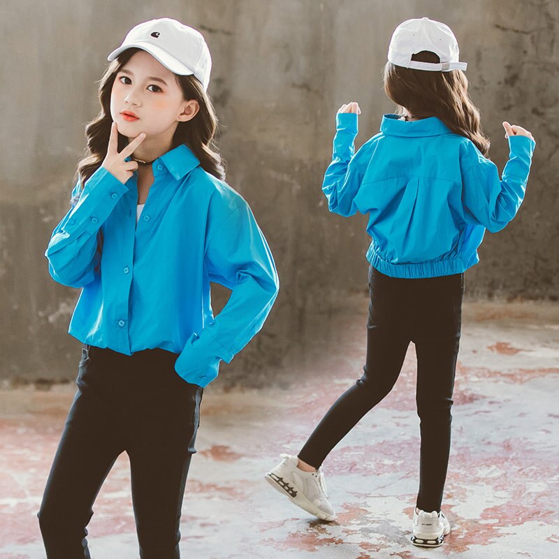 Shirts for Teenage Girls Clothes Age 12 Years Spring Autumn Girls Casual Jackets Cotton Blouse Clothes for Girls Age 8 Y