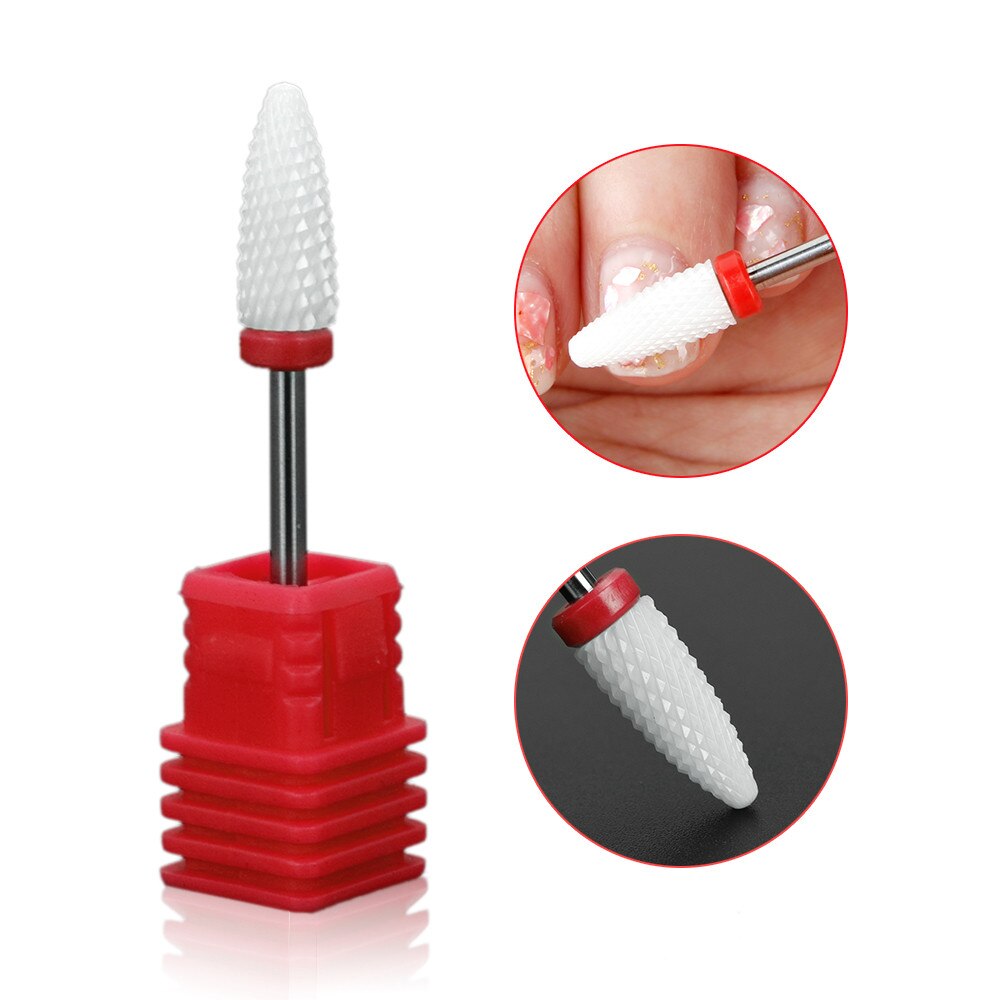 Taladro del clavo Bits Frezy ¿Frezarki Manicur Embout Ponceuse Ongle Frez Ceramiczny ¿Paznokci broca de clavo de cerámica Frez broca para uñas: 07