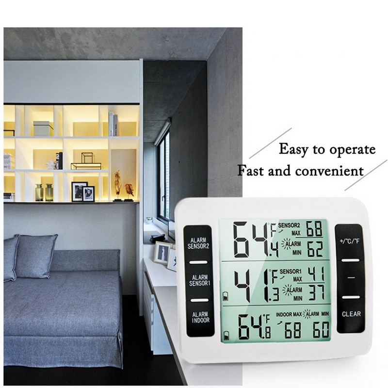 1pcs Precise Hygrometer Digital Clock Temperature Logger Humidity Meter Thermometre Higrometre Indoor Outdoor Thermometer