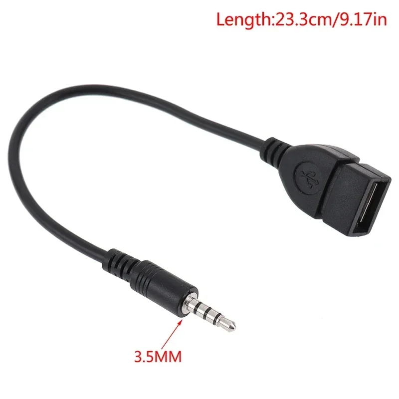 Auto Audio Kabel Otg Vrouwelijke Adapter Aux Naar Usb Mp3 Afspelen Decoder Usb Flash Drive Muziek 3.5Mm Otg Adapter Kabel