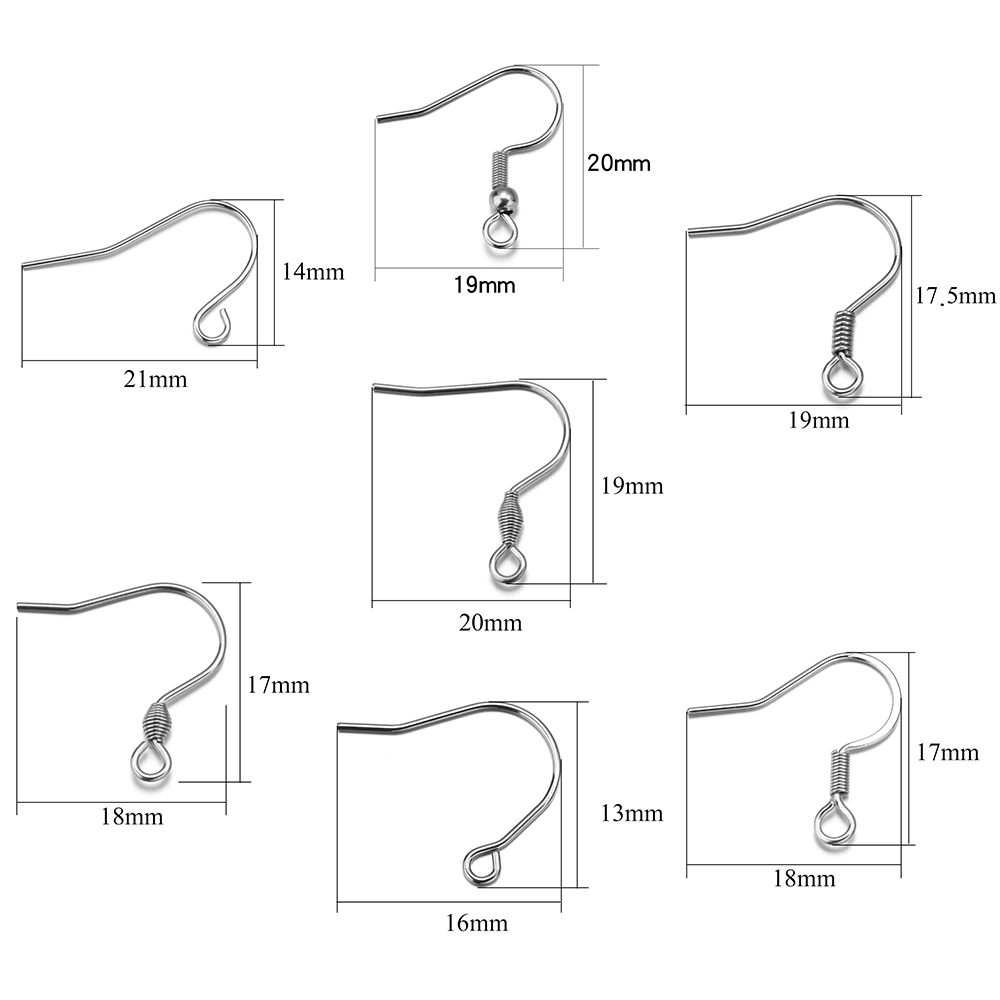 50 unids/lote de ganchos para pendientes de acero inoxidable hipoalergénicos para hacer joyas, gancho para la oreja, pendientes Diy, cierres para pendientes, accesorios