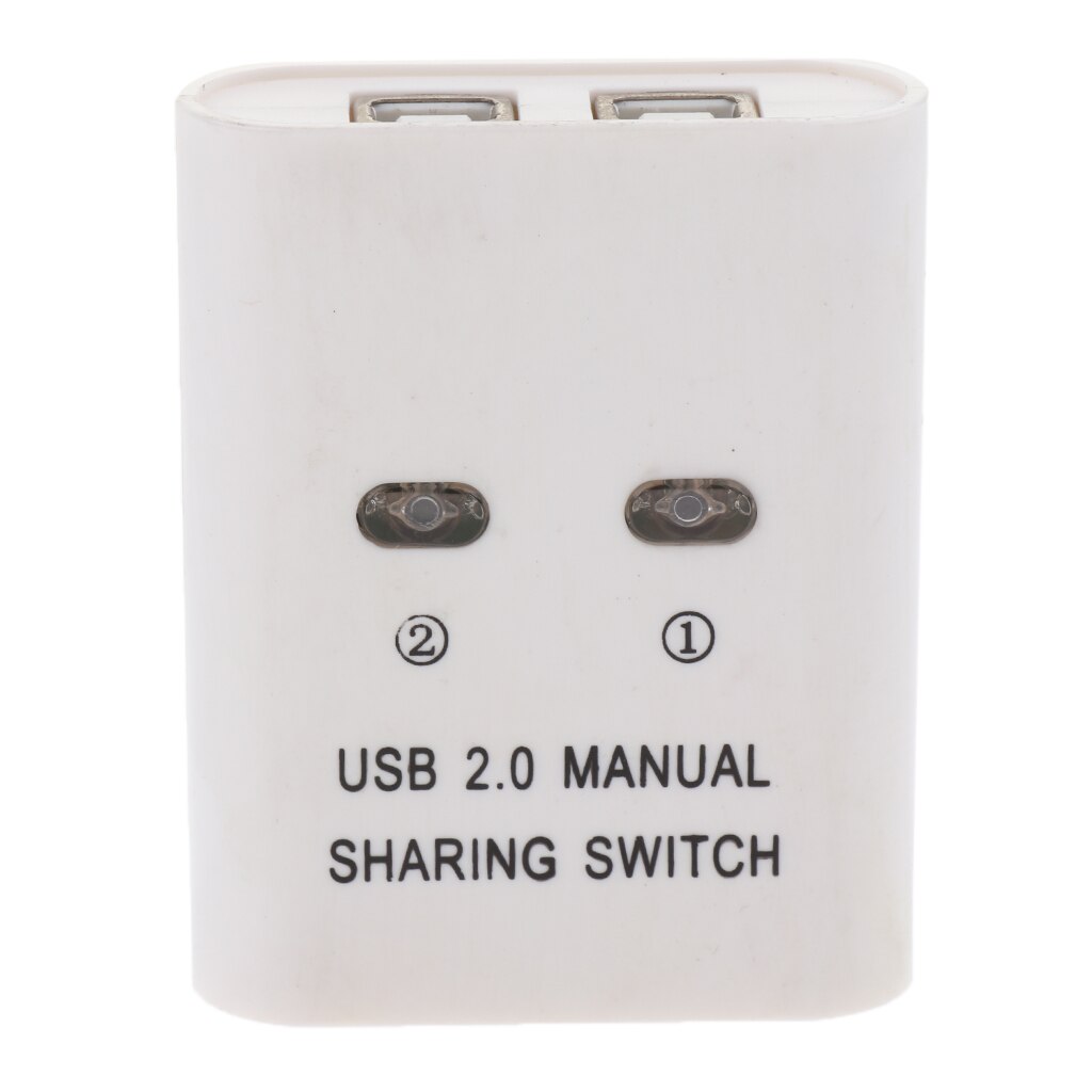 USB 2.0 Manual Sharing Switch KVM Selector 2 Port HUB For PC Scanner Printer: White