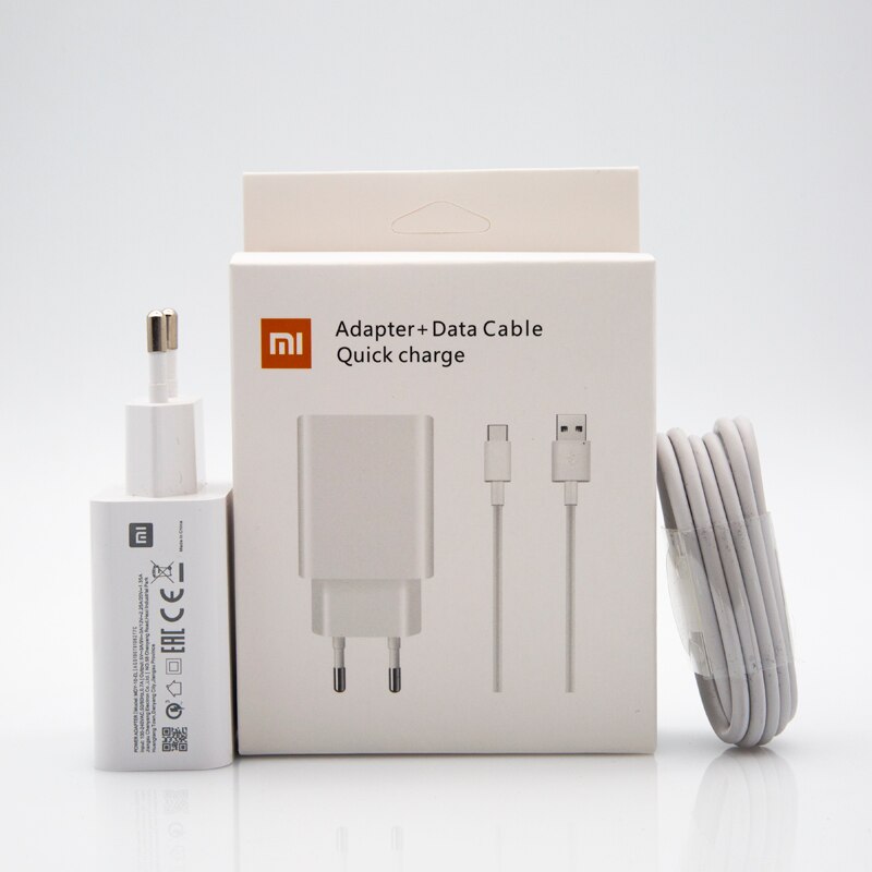 Original Xiaomi 27W Fast Mobile Charger QC4.0 EU Travel Wall Charging Adapter Usb C For Mi8 9 A2 A3 Mix 3 Redmi Note 7 8 9 Pro: EU set with BOX