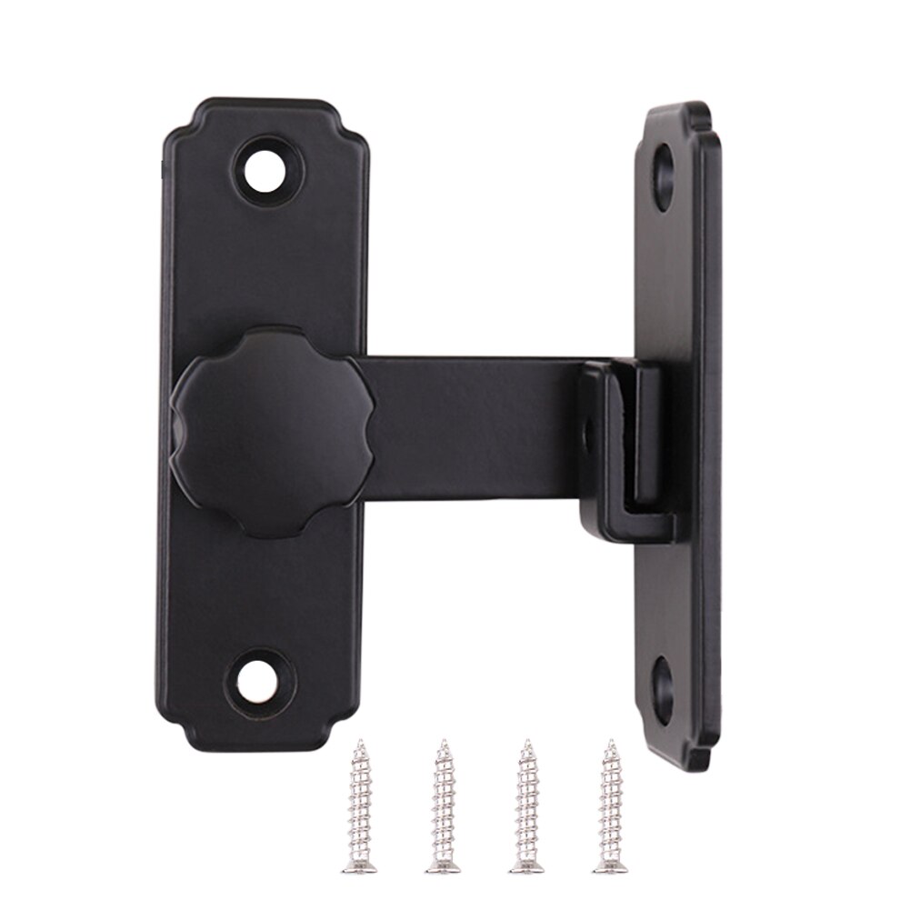 Hardware Sliding Gate Easy Install Durable 90 180 Degree Black Barn Door Lock Stainless Steel Home Security Buckle Right Angle