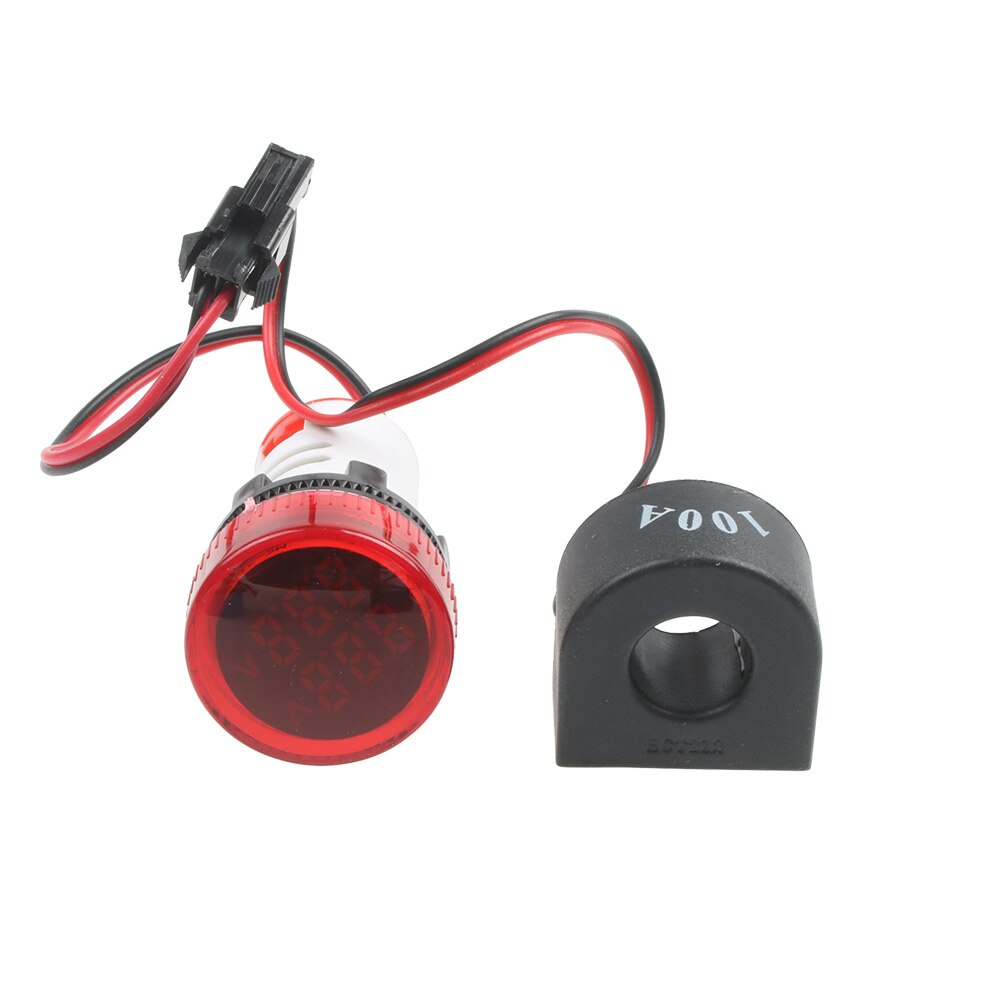 Mini Digitale Voltmeter 2 In1 22Mm AC50-500V 0-100A Amp & Voltmeter Amperemeter Voltage Meter Met Ct Huidige Transformator: Rood