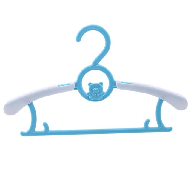 5PC/Set Adjustable Child Clothes Hanger Rack Plastic Towel Display Hanger For Baby Children Kids Clothing Drying Rack Hanging: Blue