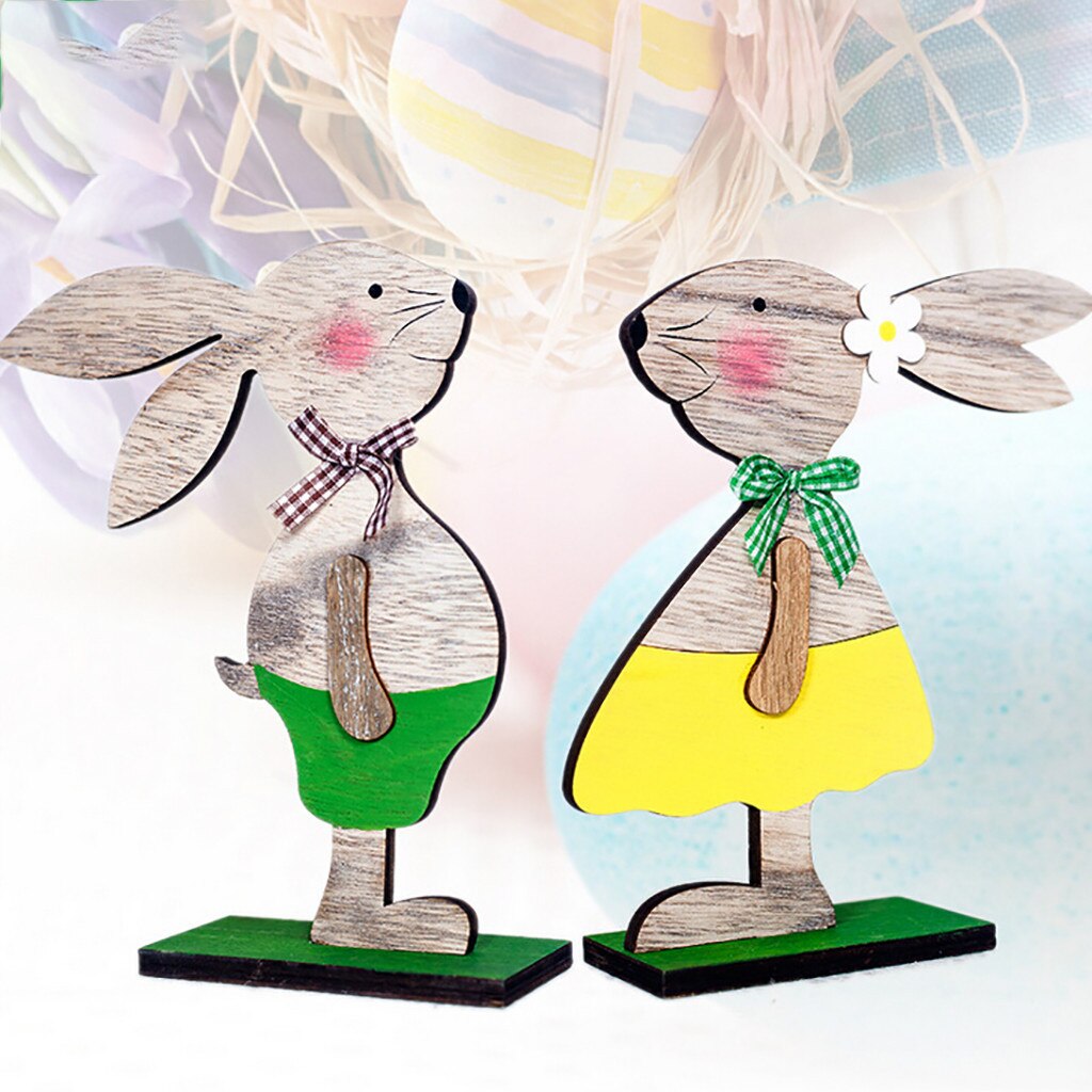 Pasen Konijn Houten Hanger Bunny Opknoping Ambachten Pasen Decoratie Thuis Diy Pasen Party Decor # J20