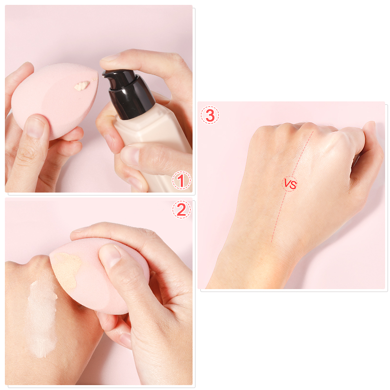 Éponge de maquillage anti-cernes, poudre cosmétique lisse, bouffante, fond de teint en forme de coupe, goutte d'eau, outil mélangeur de maquillage biseauté