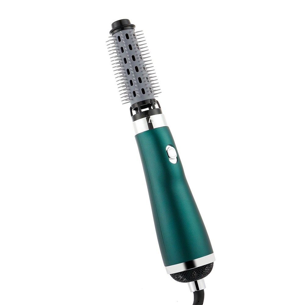 Ionic -Air Brushes 3 In1 Volumizer Hair Curler Hair Straightener Comb 360 Rotating Curling Hair Style Waves Curls Dryer Salon: green