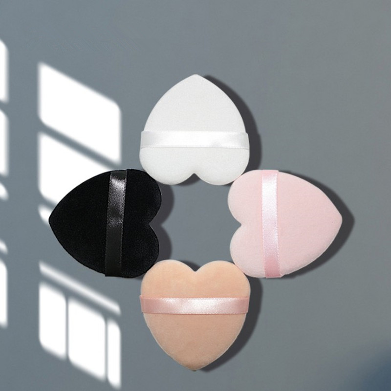 2pcs Heart Shape Facial Face Body Powder Foundation Puff Portable Soft Cosmetic Puff Makeup Foundation Sponge