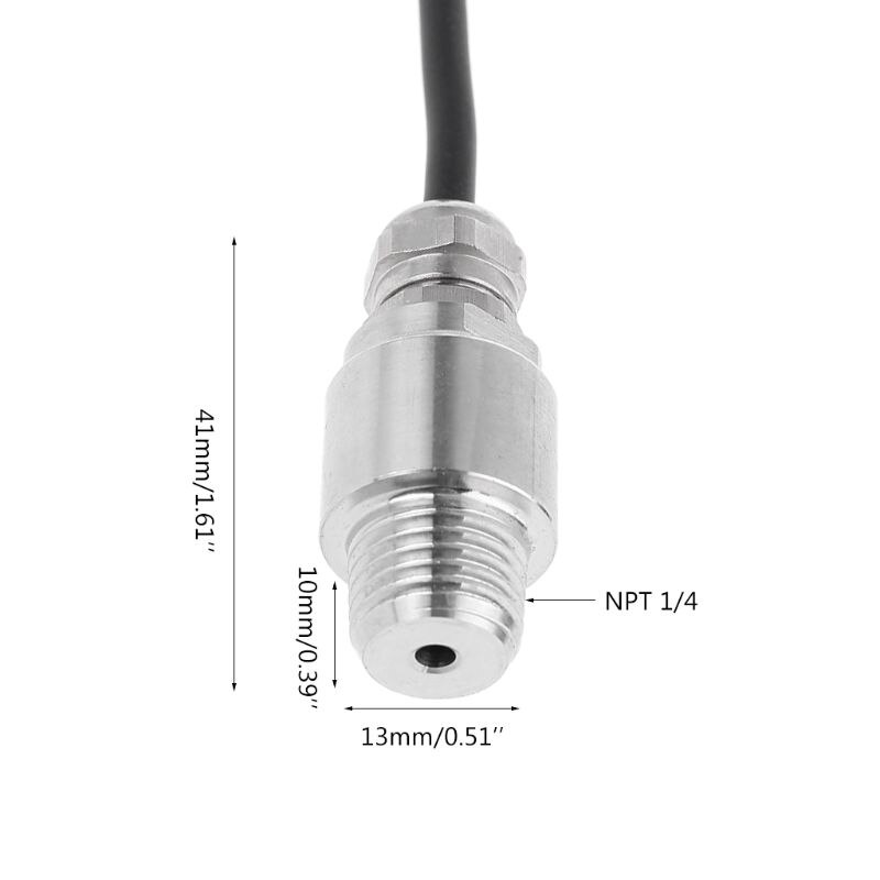 DC5V 1/4NPT Druk Transducer Zender Sensor Rvs Olie Lucht Water