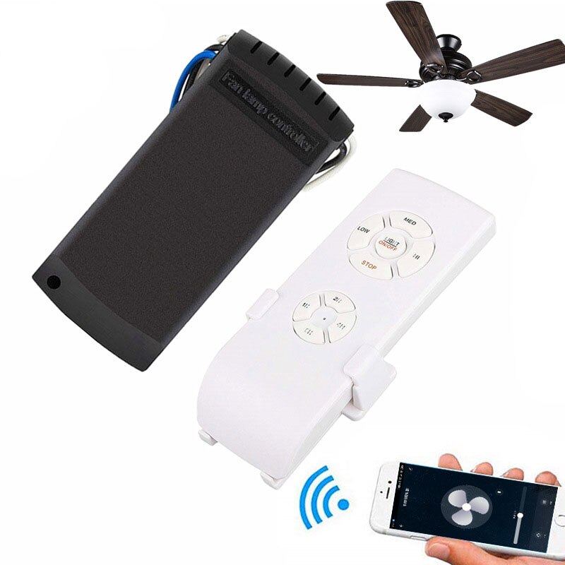 Universal Ceiling Fan Lamp Remote Control Kit AC 175-265V Control Switch Transmitter Receiver 50Hz-60Hz with Led light