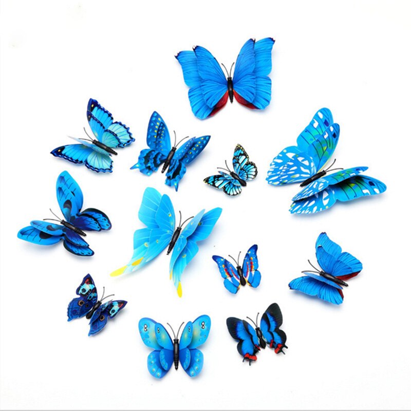 Mariposa Artificial para decoración del hogar, accesorios de decoración para boda, Navidad, tocado, decoraciones para interiores, manualidades, scrapbooking, 12 piezas