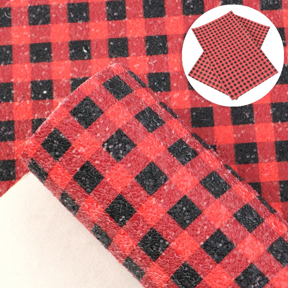 20*34cm plaid ballon læbestift printet chunky glitter imiteret læder stof plader til fremstilling af øreringe sløjfer ,1 yc 10050