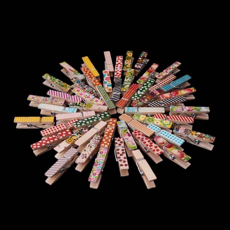 Pinces à linge en bois naturel Durable, 50 pièces, épingles à linge pour Photo, bricolage, artisanat, au détail, ,