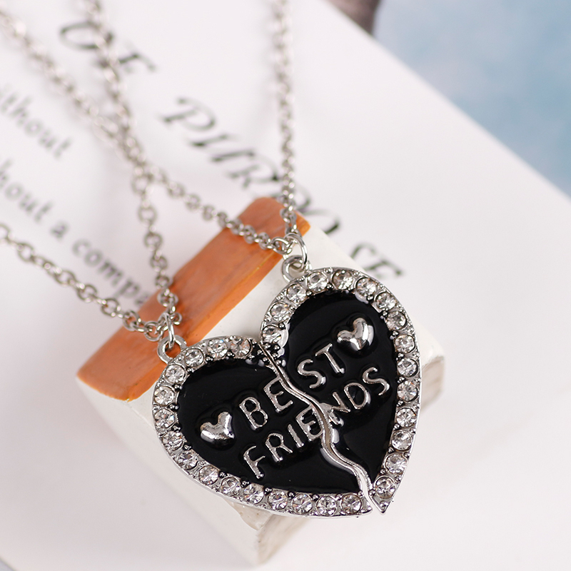 BFF-collar de corazón con letras para hombre y mujer, colgante de Metal para mejor amigo, accesorios de joyería de la amistad, al por mayor
