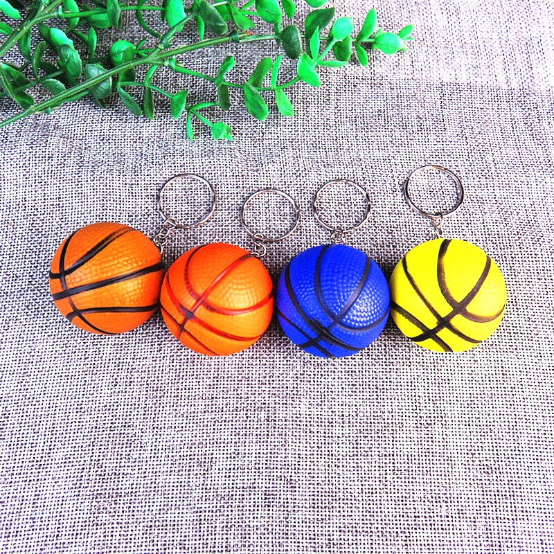 Sports Basketball Model Ball Toys PU Soft Basketball Small Football Rugby Baseball Love Keychain Pendant