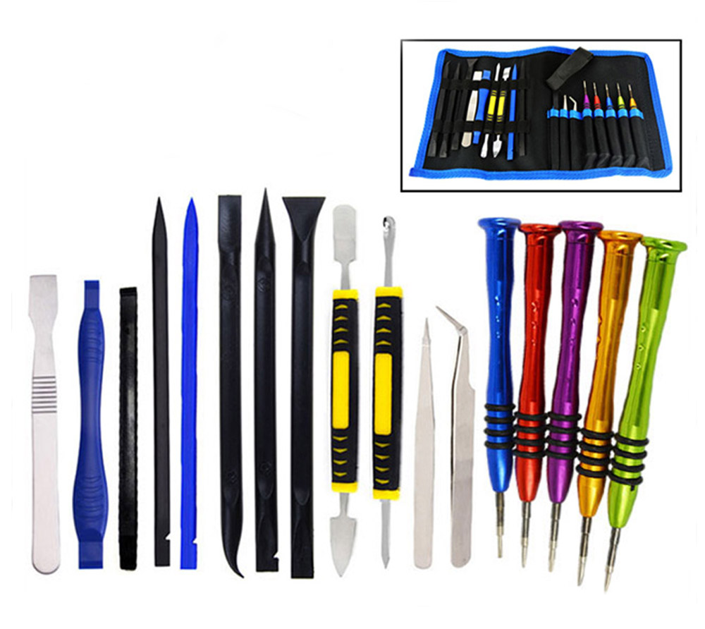 18Pcs Professionele Mobiele Opening Reparatie Gereedschap Kit Voor Ipad Tablet Telefoon Pc Demontage Gereedschap Kit Met Schroevendraaier Opbergtas: 17 In 1