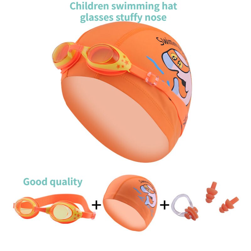 Kinderen Zwembril Siliconen Shark Caps Duiken Bril Oor Plug Neus Set Waterdichte Kids Zwemmen Zwembad Brillen Meisje Jongen