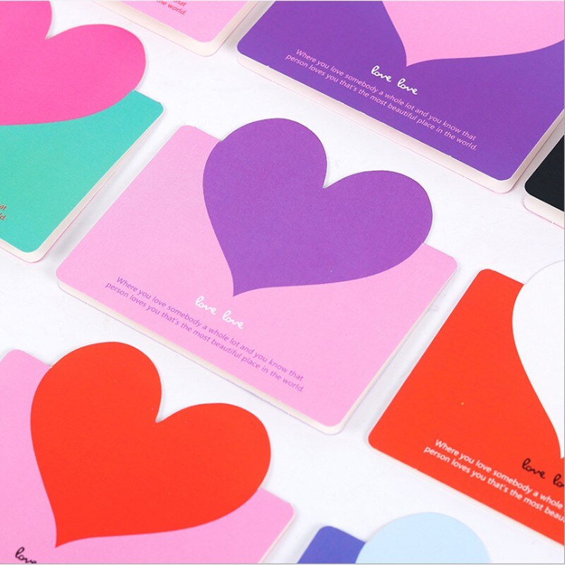 100pcs/pack Big love color card greeting card Valentine's day wedding invitation card heart cardchrismas