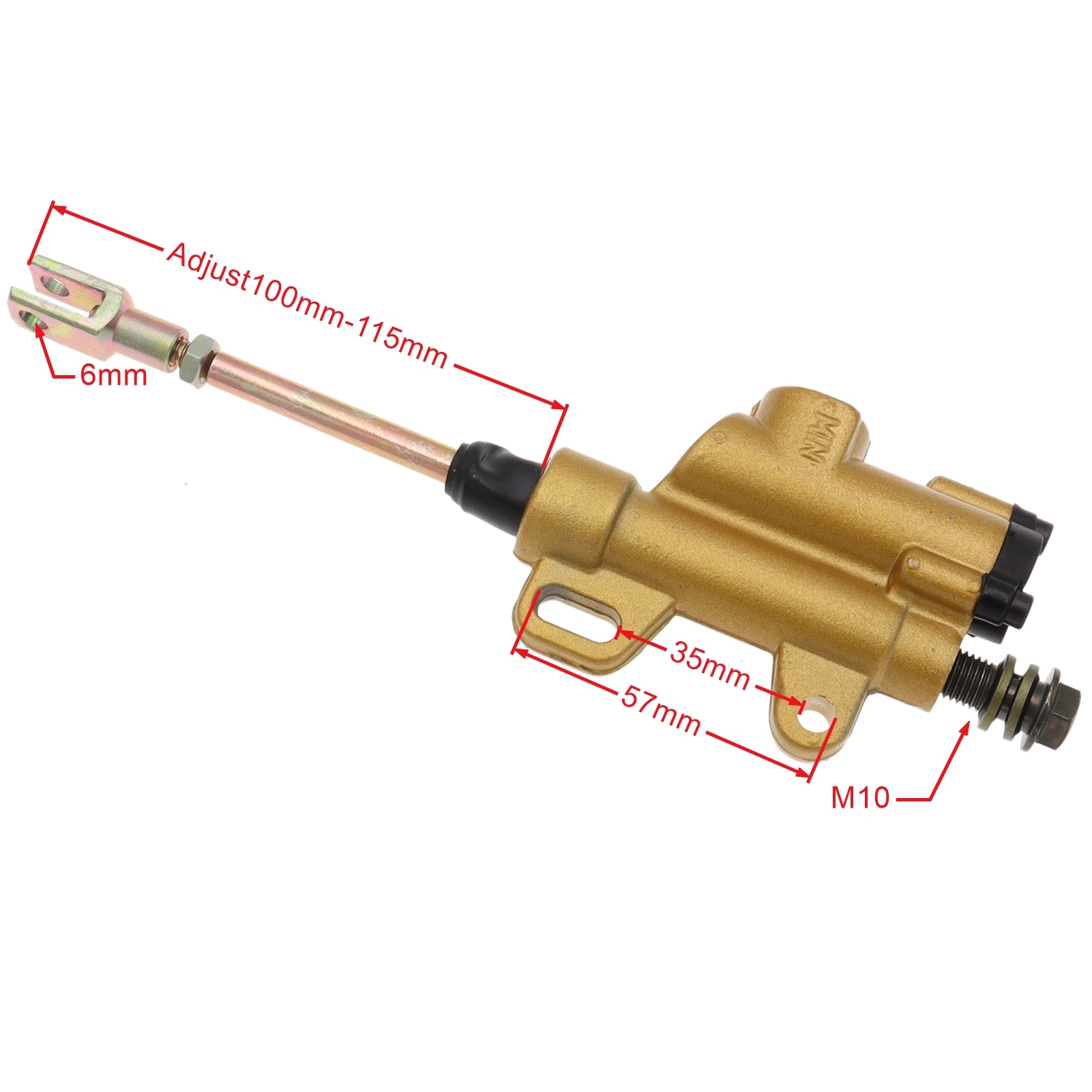 Universal M8/M10 Foot Rear Master Cylinder Hydraulic Brake Pump for Motorcycle Motorbieke