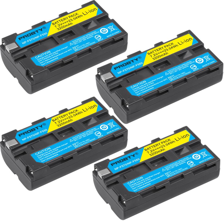 Pour sony NP-F550 NP F570 NP F550 batterie pour Sony CCD-RV200 SC5 TR940 TR917 Caméra CN-160 CN-216 CN-304 YN 300 VL600 LED Vidéo: 4 pcs Battery