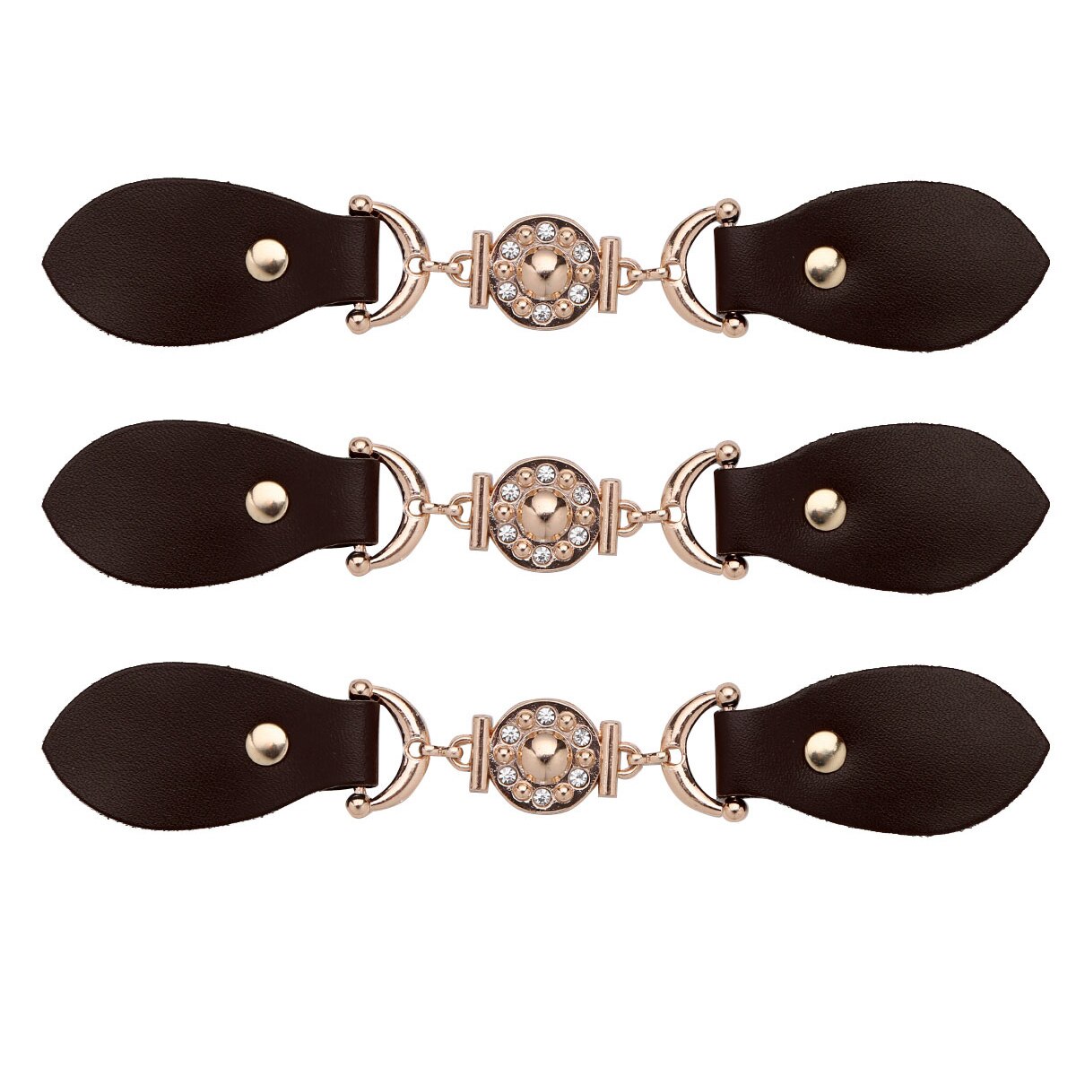 3 par poncho cape cardigan clips wrap sjal fastgørelse pu læder spænder skridsikre spændenåle til tøj indretning gør det selv tilbehør