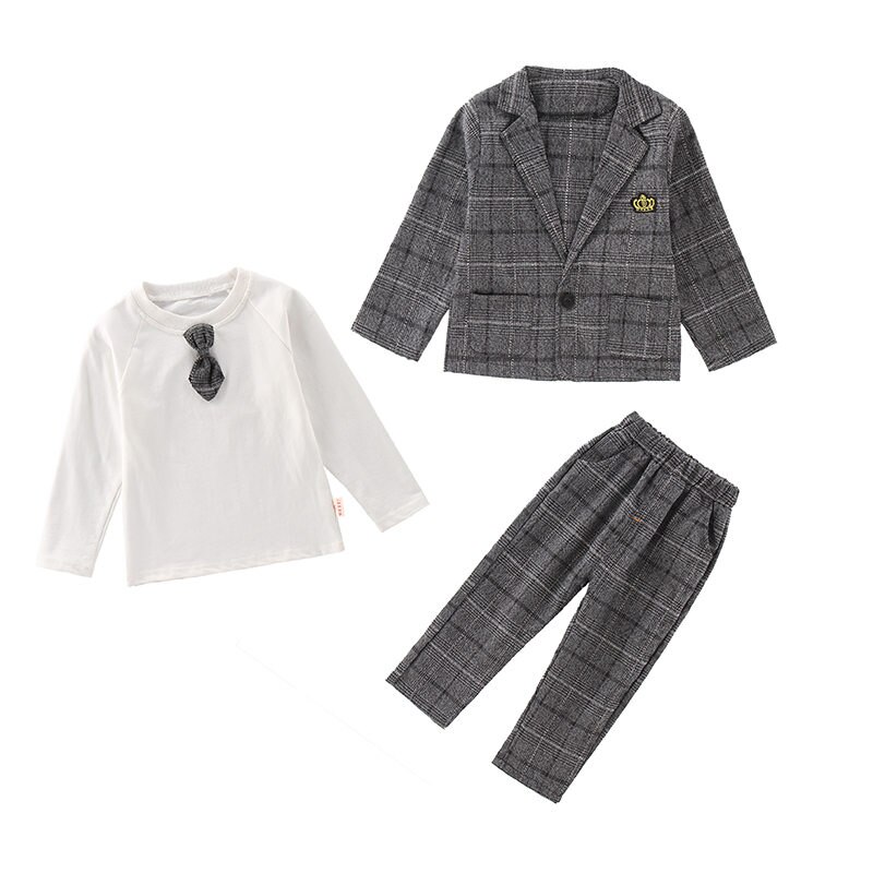 Traje de boda para niños elegantes para niño 2/3 piezas Blazer Conjunto Clásico a cuadros Caballero niños Blazers bebé niños trajes 2 3 4 5 5 5 6 6 7 8 T