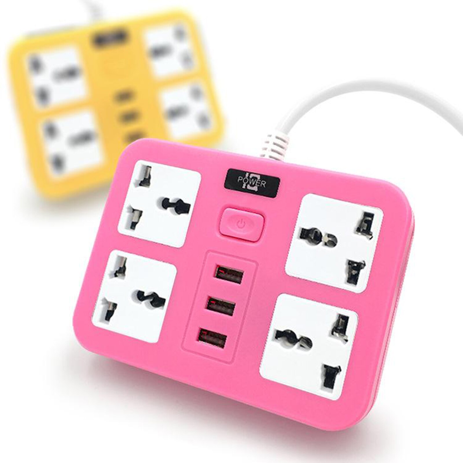 Power Strip Socket 3 USB Ports 1.8 Meter Cord Surge Protector Fast-Charging