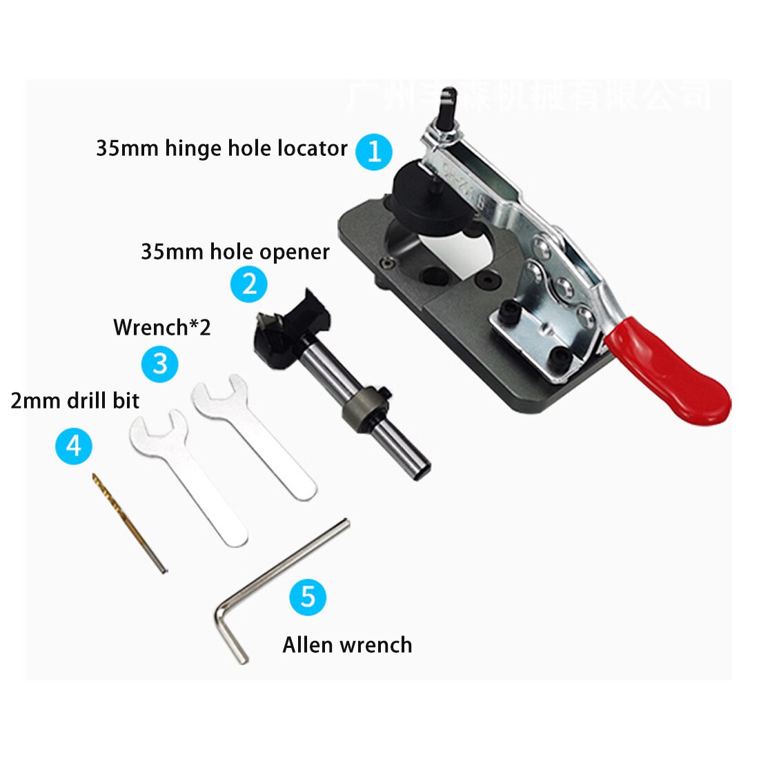 Houtbewerking Boren Gids Locator 35Mm Scharnier Boring Jig Met Armatuur Aluminium Gat Opener Template Deur Kasten