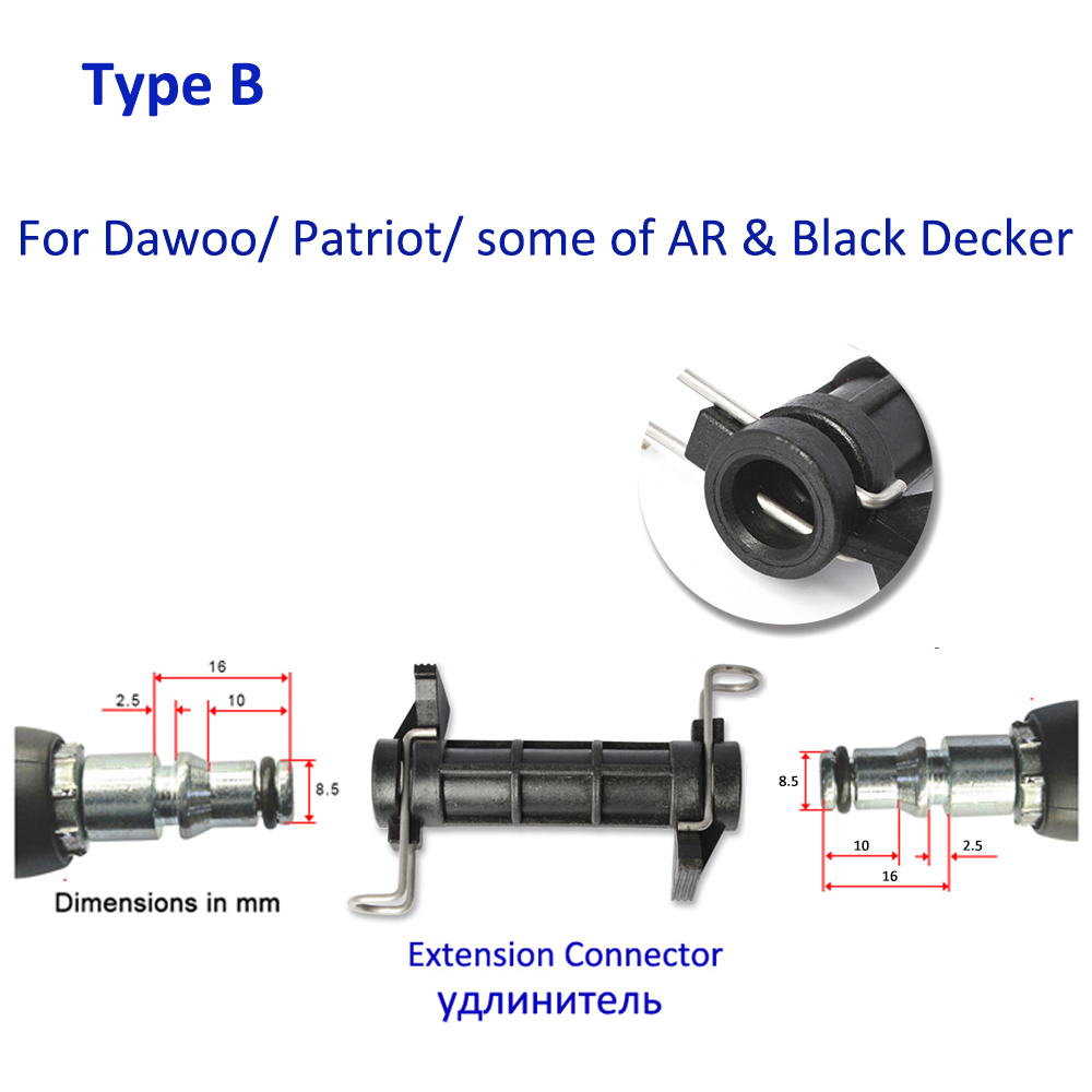 Högtryckstvätt slangrör förlängningsanslutningsadapter för bosche ar black decker patriot dawoo