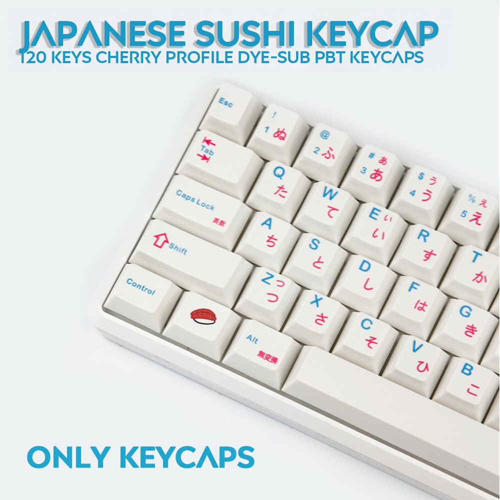 PBT Keycaps 120 Keys Cherry Profile Dye-Sub Personalized Japanese Keycaps for Cherry MX Mechanical Keyboards