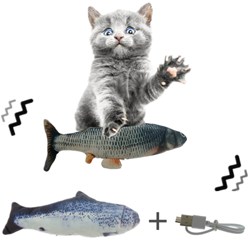 Electric Moving Fish Cat Toy Flopping Simulation Wagging Fish Pet Funny Chew Bite USB Charger Kitten Plaything Supplies