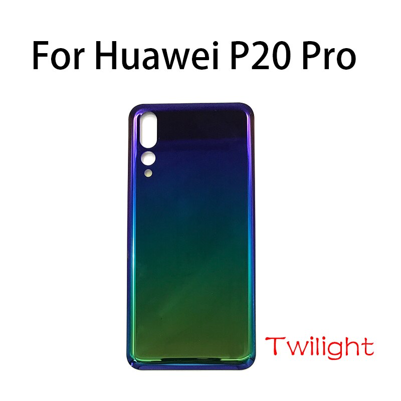 Terug Battery Cover Glas Voor Huawei P20 Pro Met Sticker: For P20 Pro Twilight