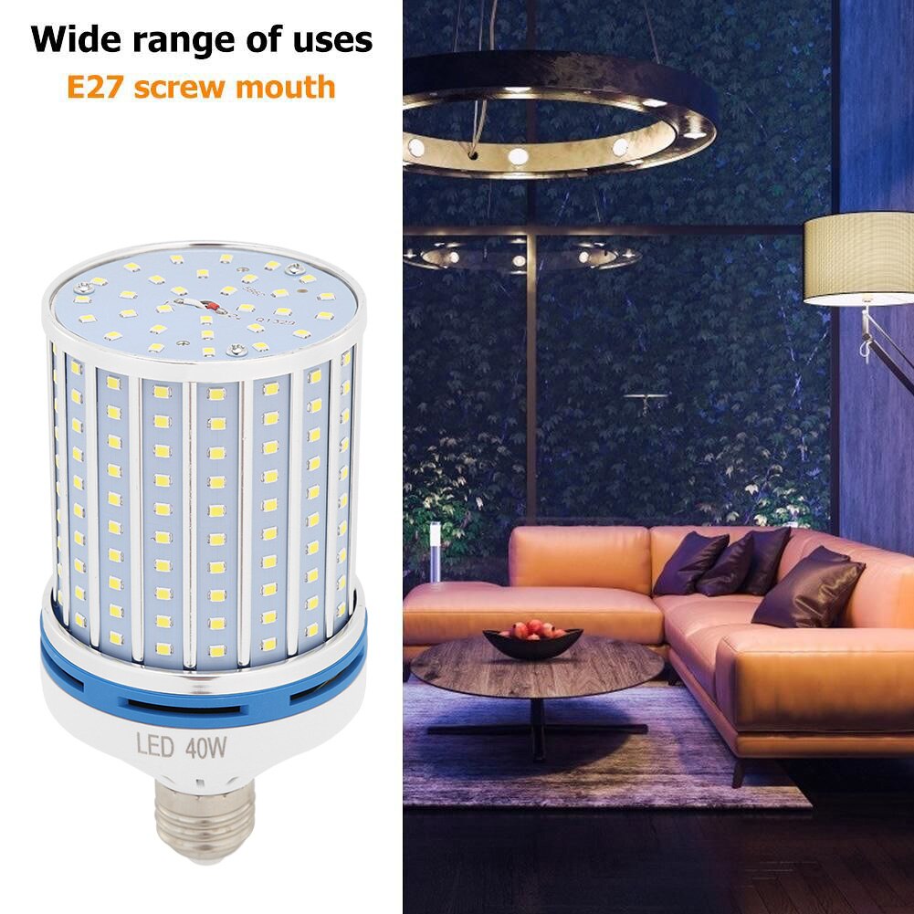 LED High Power Bulb E26/E27 Corn Light Aluminum Chandelier White Light Energy Saving Light Bulb for Home Living Room Bedroom